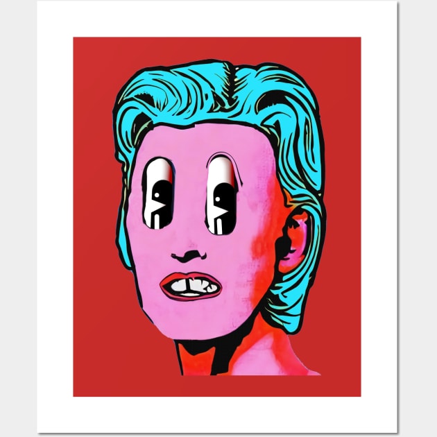 Horrible Retro Pop Art 2 | Alternate Universe Surreal LSD Design | Pink Face Wall Art by Tiger Picasso